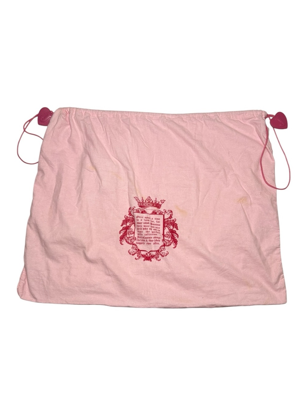Juicy Couture Square XL Dust Bag Drawstring Pink Y2K Vintage